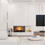 Каминная угловая топка SAVEN Energy Up 85х50х47L Black (17,0 kW) ECO