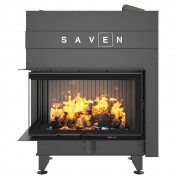 Каминная угловая топка SAVEN Energy Up 85х50х47L Black (17,0 kW) ECO