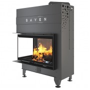 Каминная угловая топка SAVEN Energy Up 85х50х47L Black (17,0 kW) ECO