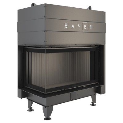 Каминная угловая топка SAVEN Energy Up 85х50х47L Black (17,0 kW) ECO