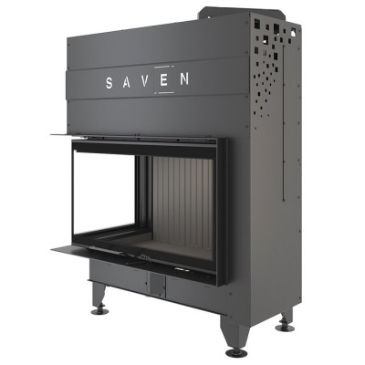 Каминная угловая топка SAVEN Energy Up 85х50х47L Black (17,0 kW) ECO