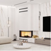 Каминная угловая топка SAVEN Energy Up 85х50х47R (17,0 kW) ECO