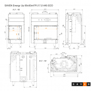 Каминная угловая топка SAVEN Energy Up 85х50х47R (17,0 kW) ECO
