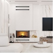 Каминная угловая топка SAVEN Energy Up 85х50х47R Black (17,0 kW) ECO