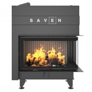 Каминная угловая топка SAVEN Energy Up 85х50х47R Black (17,0 kW) ECO