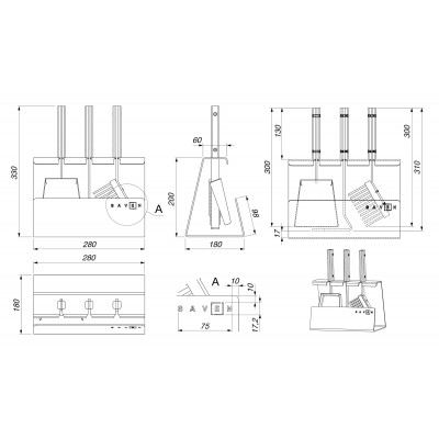 Каминный набор SAVEN Set 2 S black