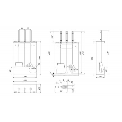 Камінний набір SAVEN Set 3 L black