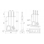 Каминный набор SAVEN Set 6 L black