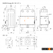 Каминная угловая топка SAVEN Energy 85×50×47L (17,0 kW) ECO