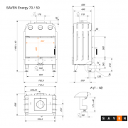 Каминная топка SAVEN Energy 70х50 Black (15,1 kW) ECO