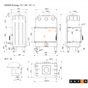 Каминная угловая топка SAVEN Energy 75х50х47L Black (15,1 kW) ECO