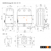 Каминная угловая топка SAVEN Energy 85×50×47R Black (17,0 kW) ECO
