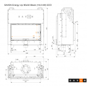 Каминная топка SAVEN Energy Up 90х50 Black (19,0 kW) ECO