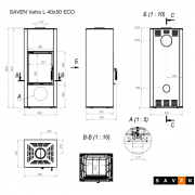 Піч камін SAVEN Vatra L 40x50 ECO