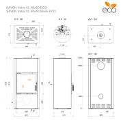 Піч камін SAVEN Vatra XL 50x50 Black ECO