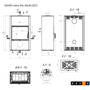 Піч камін SAVEN Vatra XXL 60x50 Black ECO