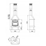 Камин с духовкой Bronpi EBRO