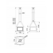Четырехсторонний камин Bronpi HUELVA C