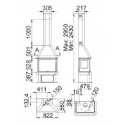 Трехсторонний камин Bronpi LISBOA 3C