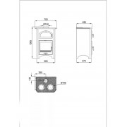 Сталева піч з духовкою та варильною поверхнею Bronpi MONZA
