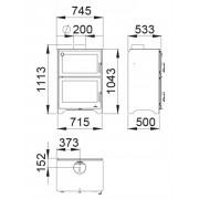 Сталева піч із духовкою Bronpi MURANO