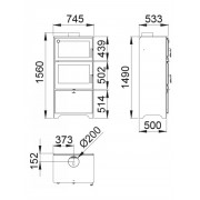 Сталева піч із духовкою Bronpi MURANO-L