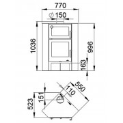 Сталева піч із духовкою Bronpi LERMA H