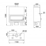Касетная каминная топка Bronpi LONDRES T гильйотина