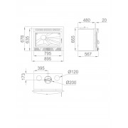 Касетная каминная топка Bronpi MADRID