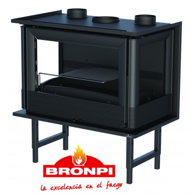 Тристороння касетна камінна топка Bronpi PARIS 90-3C