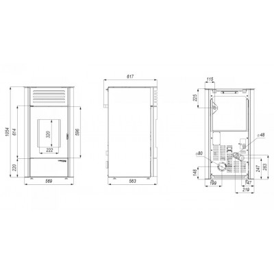 Пелетна піч Defro Home AQUAPELL Чорний