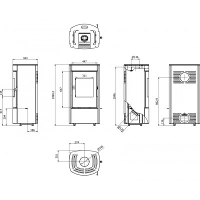 Стальная печь Defro Home CERES Черный