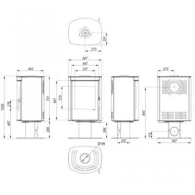 Стальная печь Defro Home CERES TOP Черный