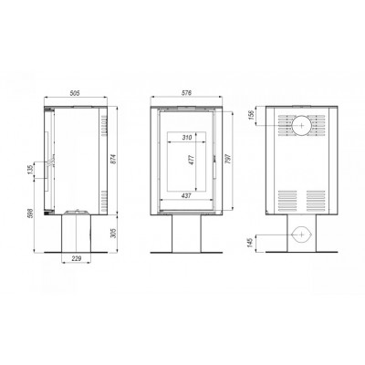 Стальная печь Defro Home ORBIS TOP Черный