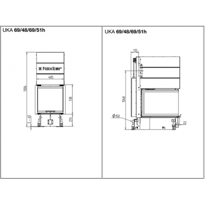Каминная топка Hoxter UKA 69/48/69/51