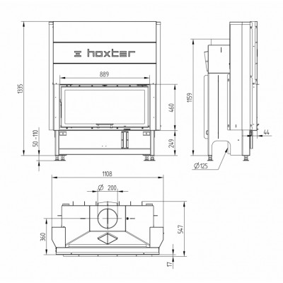 Каминная топка Hoxter HAKA 89/45 h
