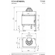 Каминная топка Hoxter ECKA 67/45/51,с чугунным куполом