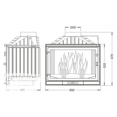 Каминная топка Uniflam 700 Standard с шибером