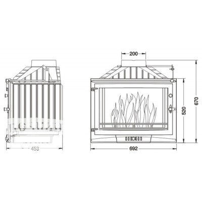 Каминная топка Uniflam 700 Selenic с шибером