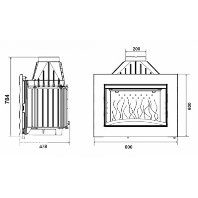 Каминная топка INVICTA 800 Onde