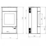 Печь-камин TANA GA ON BASE стальная черная