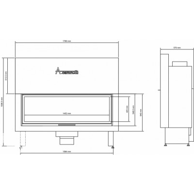 КАМИННАЯ ТОПКА A.CAMINETTI FLAT 170