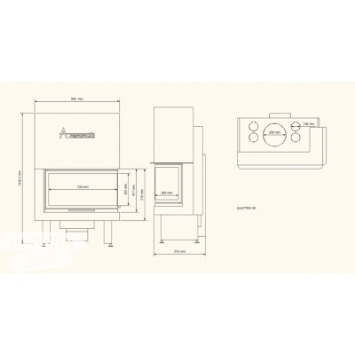 КАМИННАЯ ТОПКА A.CAMINETTI QUATTRO L 90